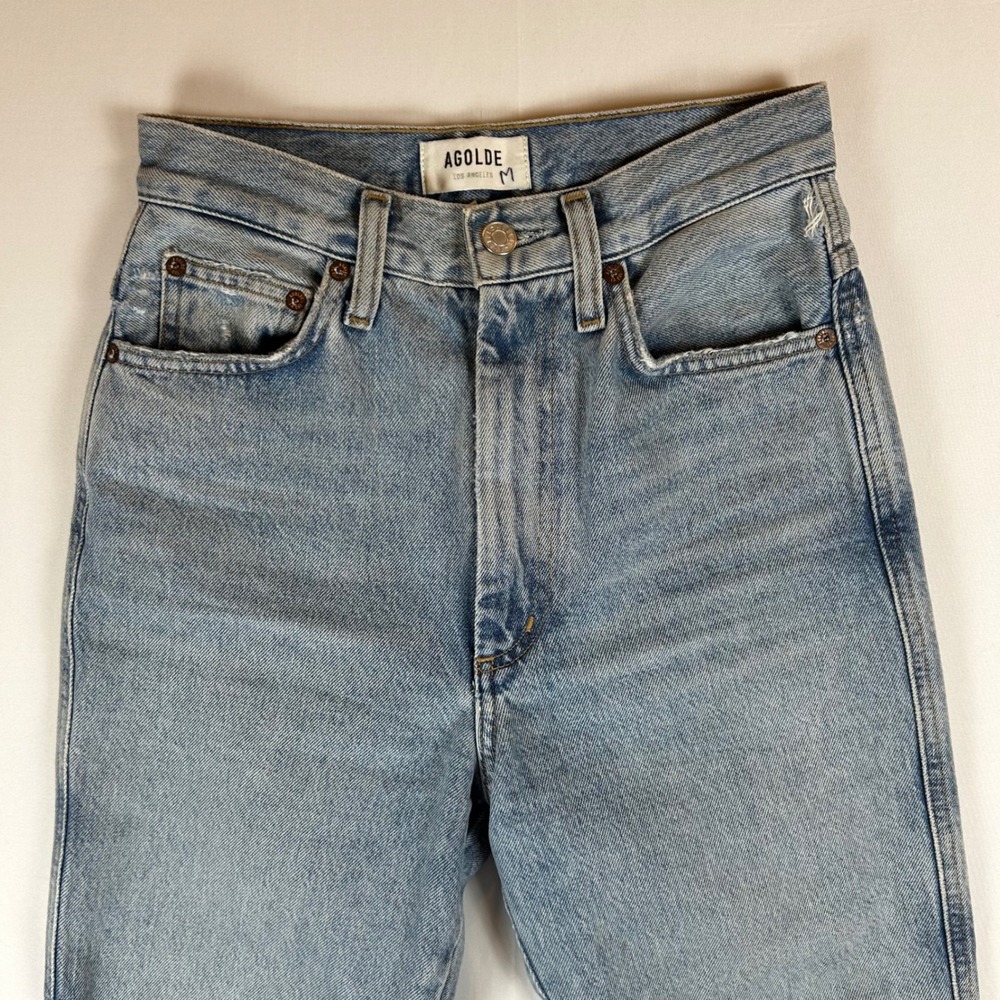 AGOLDE‎ Pinch High Waisted Light Wash Straight Leg Jeans Size 24 - Picture 7 of 11
